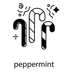 Round Swirl Peppermint Candy Vector Icon for Festive Holiday Design