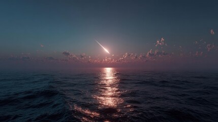 Asteroid visible in sky over modern cityscape