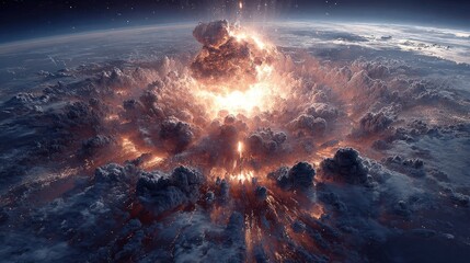 Intense explosion near Earth's poles, cosmic perspective 