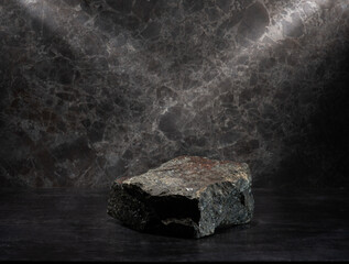 real stones with texture for product presentation podium. podium background with natural stones for...