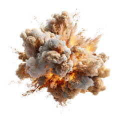 Exploding cloud of tan and orange smoke