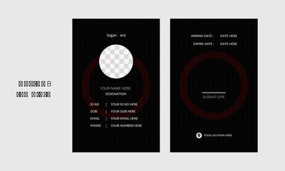 modern dark minimalist clean creative awesome employee id card business id card design template