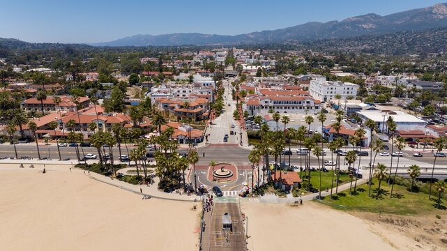 Downtown Santa Barbara View from Pier on a Clear Summer Day