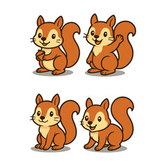 Obraz premium A Collection of Playful Cartoon Squirrels in Various Poses.