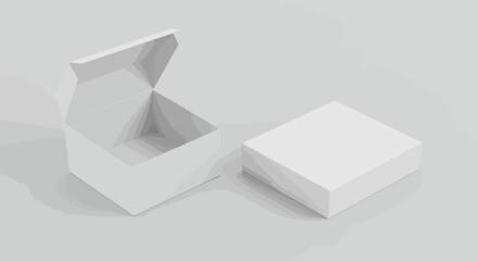 Elegant white gift box open with lid beside it, perfect for premium product packaging and sophisticated presentation