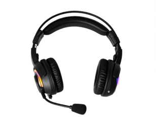 Immersive gaming headset with vibrant RGB lighting and clear microphone for ultimate audio