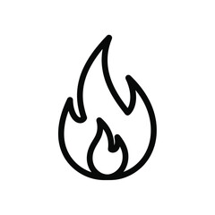 Obraz premium Simple Black Outline Illustration of a Fire Flame.