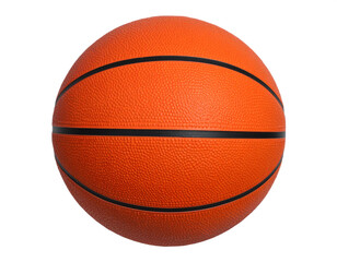 Fototapeta premium Vibrant orange basketball with textured grip and black lines, perfect for sports promotions and athletic designs.