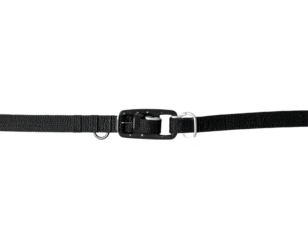 Secure adjustable black strap with metal buckle for versatile fastening and carrying needs