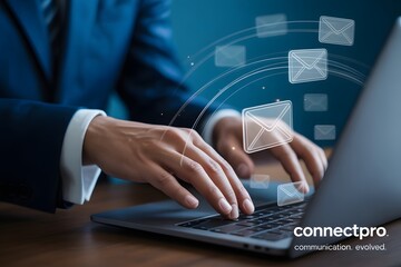 Emailing in the Digital World: A professional, hands-on approach to the modern workflow, with an individual expertly typing on a laptop keyboard.