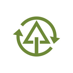 Green Tree Recycling Sustainability Symbol.