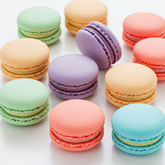 Obraz premium colorful macaroons on white background