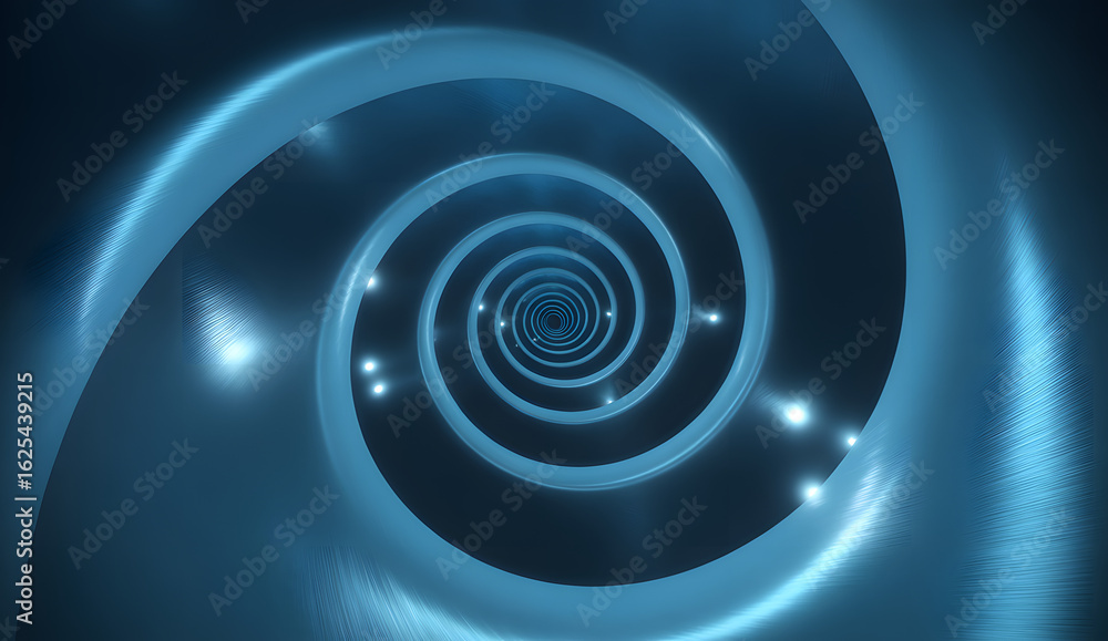 Aufkleber cosmic vortex: a mesmerizing digital rendering, showcasing a futuristic tunnel of swirling light, ev