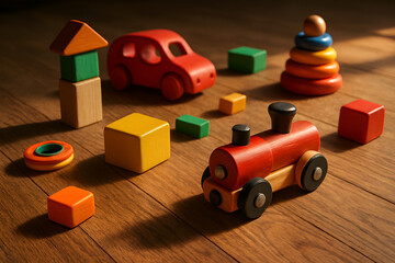 Fototapeta premium wooden toy train