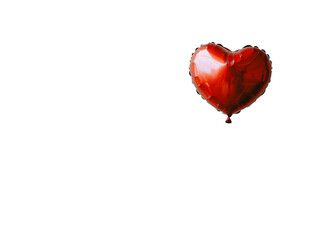 Shiny Red Heart-Shaped Balloon, Romantic Love Symbol PNG