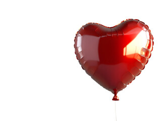Shiny Red Heart-Shaped Balloon, Romantic Love Symbol PNG