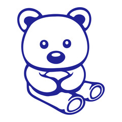 Sitting Bear Teddy Big Nose Friendly Cute Child Drawing