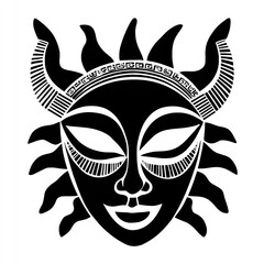 Stylized sun mask design