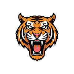 Fierce Tiger Head Mascot Illustration.