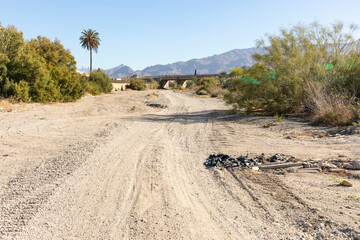 Camino Mozarabe de Santiago - rambla of the Andarax river leaving Huercal de Almeria, Almeria, Andalusia, Spain