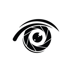 Eye Aperture Photography Lens Concept.