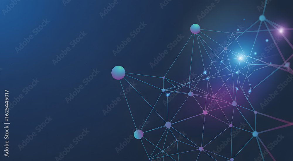 Poster network structure: a visually stunning digital art piece showcases a complex network of interconnect