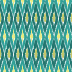 seamless geometric ikat pattern in green