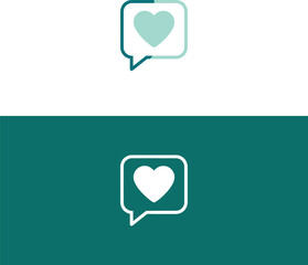 Heart in Chat Bubble Logo &ndash; Modern Healthcare & Communication Icon