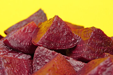 Red boiled beetroot cut into pieces