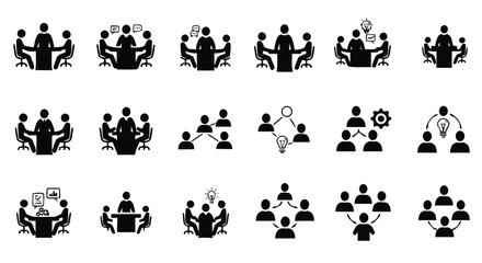 Minimalist Team Collaboration Icons