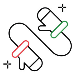 Cartoon Mittens with String Vector Icon for Cozy Winter Season © Creative_Expert