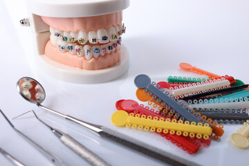 Orthodontic tools, brace, bracket system, tooth