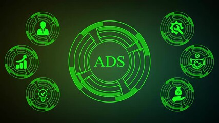 Digital marketing, ad, product ads, promotion of products or services through digital tools. Online advertising concept , 4K VIDEO ,