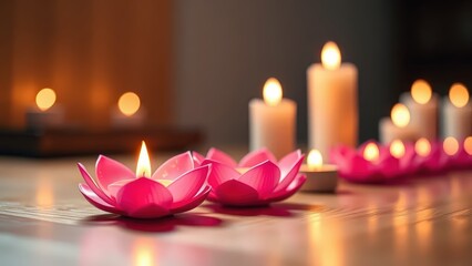 The pink lotus flower candle symbolizes human growth and development