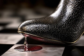 Obraz premium Luxury High Heel Shoe with a Dramatic Drip