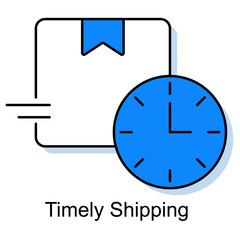 Timely Shipping Icon, Fast & Reliable Delivery, On-Time Shipping Guarantee