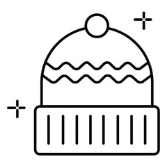 Warm Knitted Winter Hat Vector Illustration Icon with Red Design