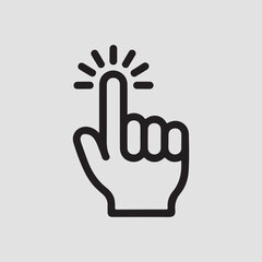 Obraz premium Cursor hand icon Isolated flat vector in outline