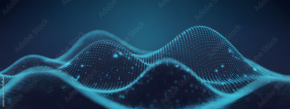 Poster abstract digital landscape: a dynamic and mesmerizing visualization of a digital landscape unfolds w