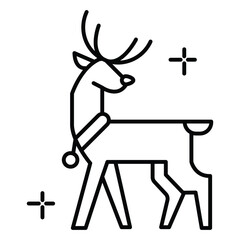 Cartoon Rudolph Reindeer Vector Icon for Festive Winter Christmas Season
