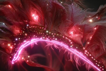 Fototapeta premium Radiant Pink Feather Headpiece for a Celebration