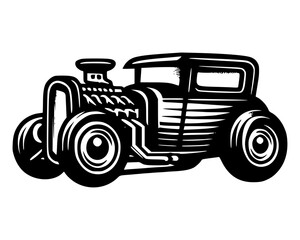 Classic vintage retro car design vector illustration of a tractor