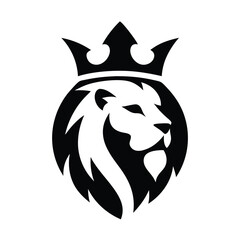lion head logo vector design illustration.