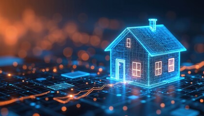 AI system optimizes real estate investment strategies analyzing market conditions, buyer preferences. Futuristic platform utilizes data for property trends, offering smart solutions, futuristic