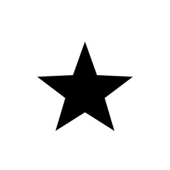 Obraz premium Solid black five-pointed star on a white background. Simple and iconic shape representing excellence or achievement.
