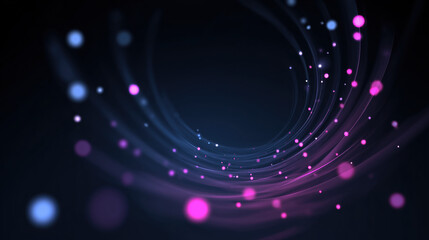 Abstract swirling light trails with colorful bokeh effects creating a dynamic visual experience