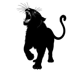 Roaring Tiger Silhouette