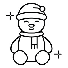 Holiday Teddy Bear Vector Illustration with Christmas Design and Festive Theme