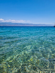 blue sea and blue sky