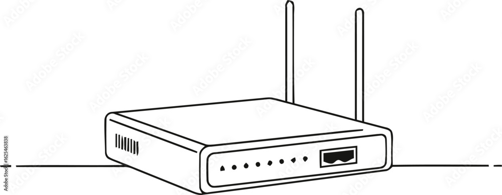 Poster minimalist network router vector icon